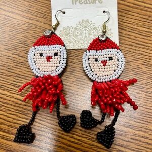 Santa beaded dangle earrings